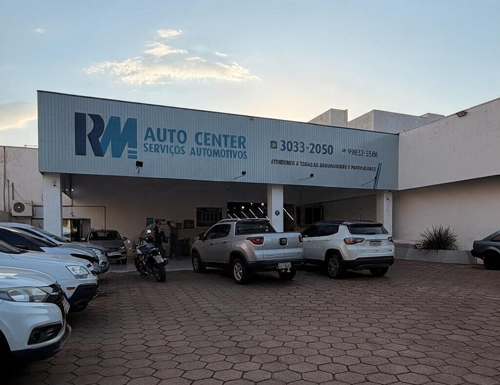 Fachada da RM Auto Center em Dourados, MS